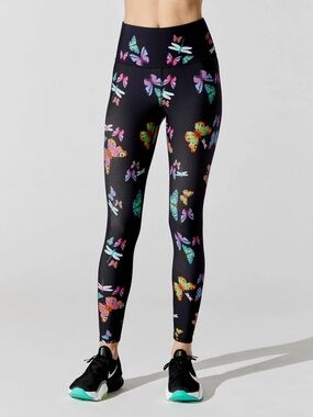 Terez Neon Butterflies Duo Knit 7/8 Leggings in Dragonfly and Butterflies